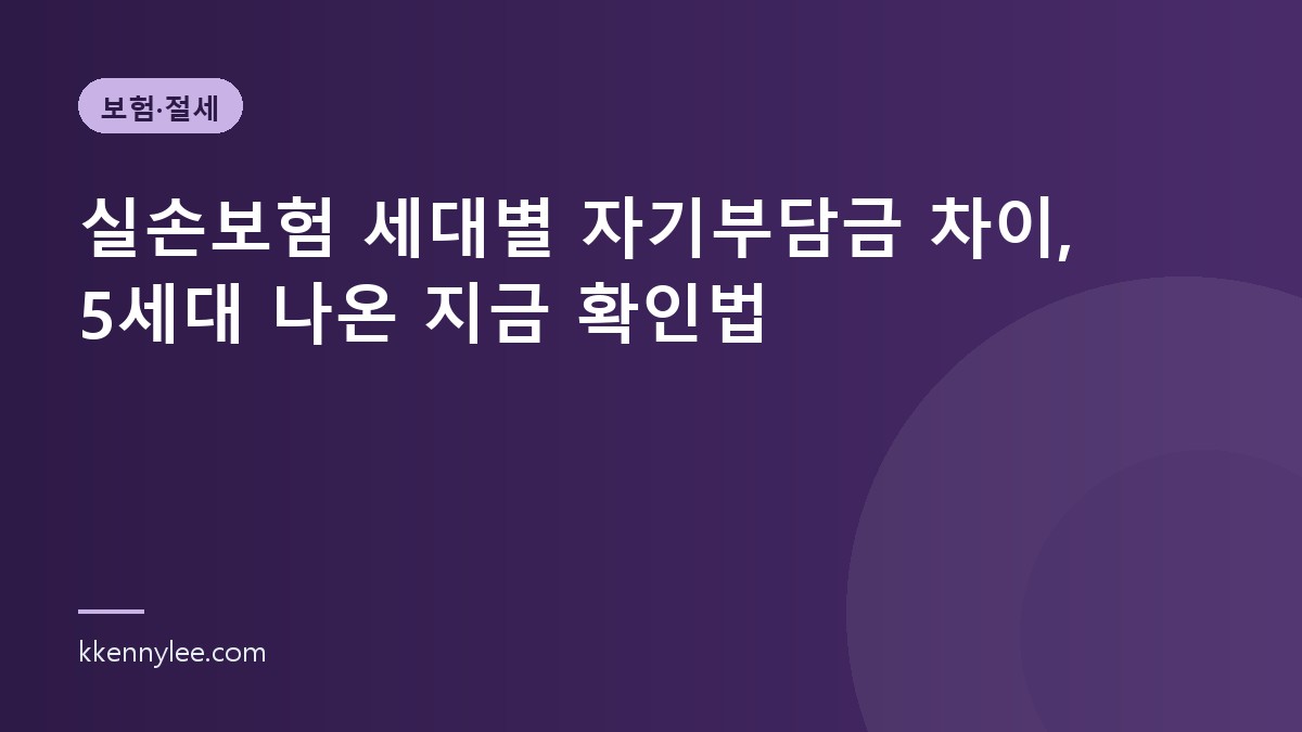 실손보험 세대별 자기부담금 차이, 5세대 나온 지금 확인법