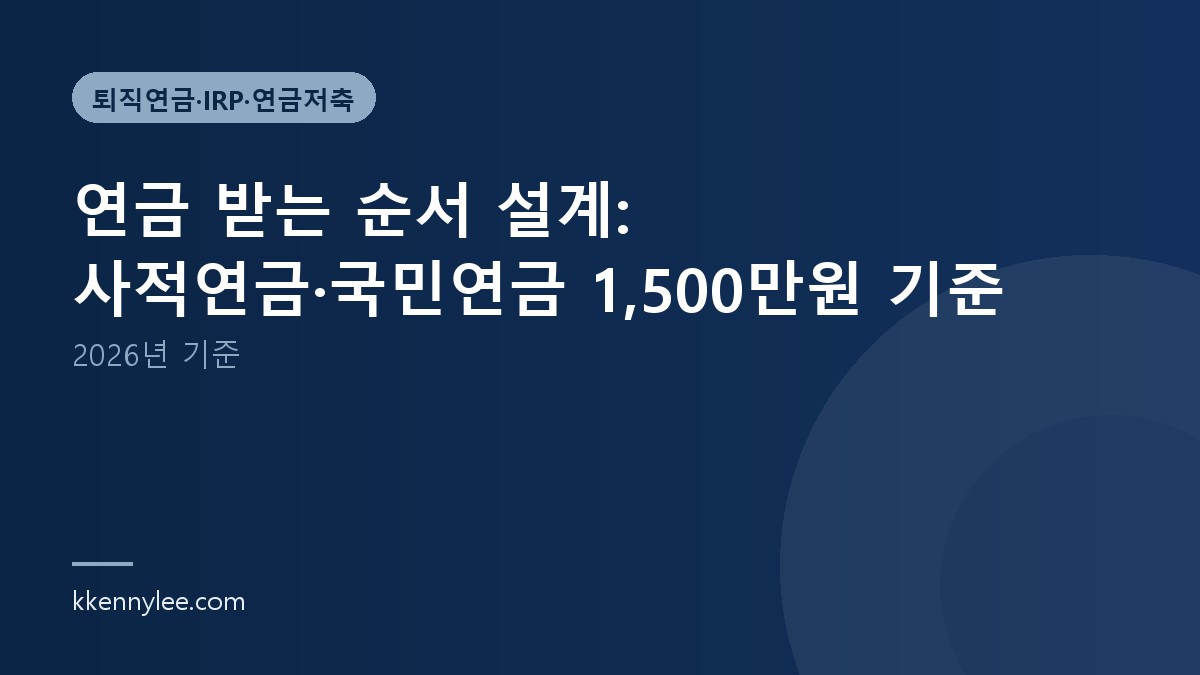 연금 받는 순서 설계: 사적연금·국민연금 1,500만원 기준 (2026년 기준)